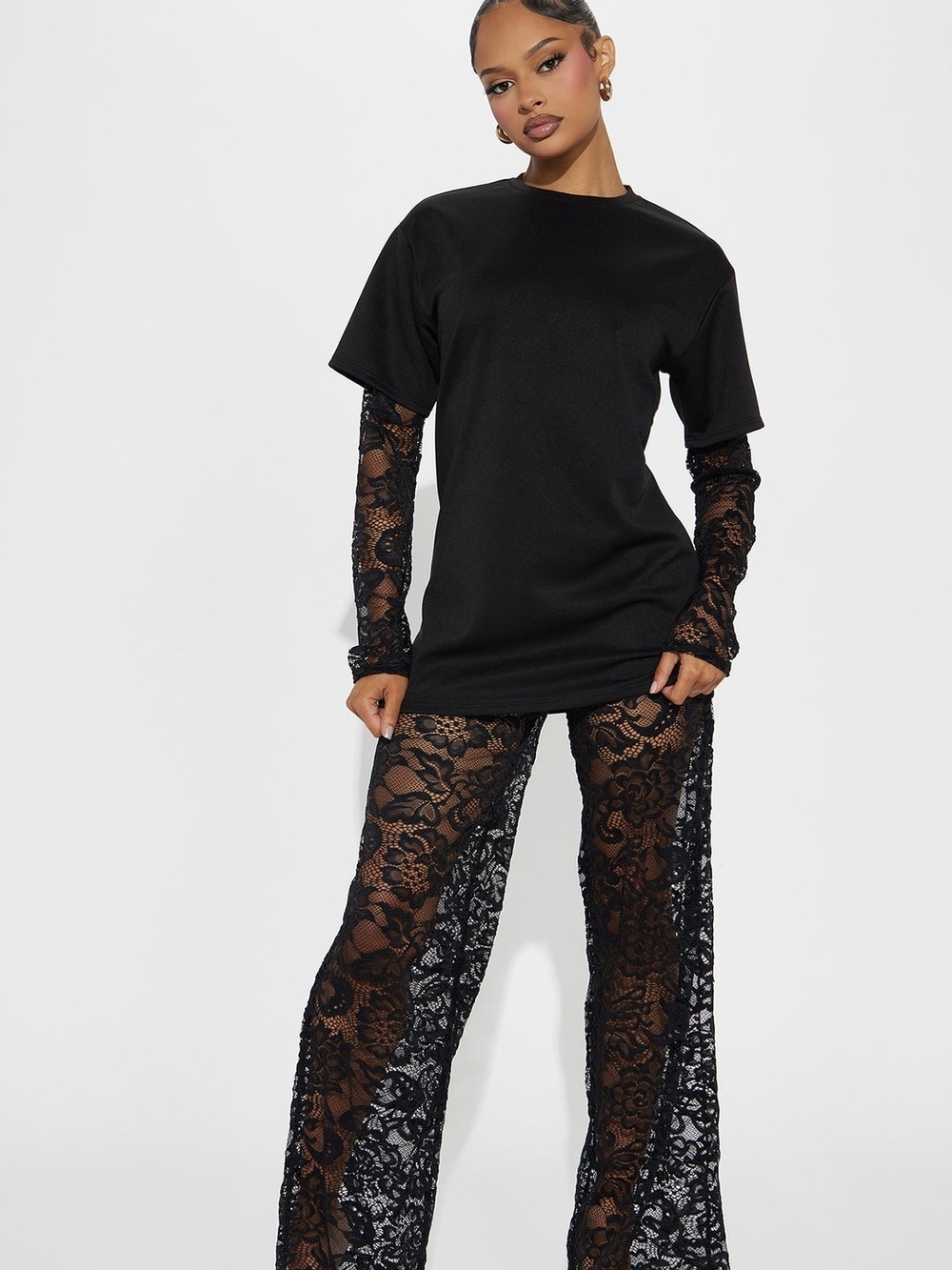Fashion Nova Black Lace Jumpsuit Romper